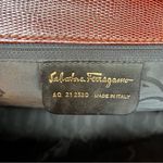 Salvatore Ferragamo Vara Embossed Lizard Vintage Tote Photo 14