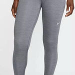 Nike  Women’s Gray Pro Mid-Rise Mesh-Paneled Leggings S Photo 0