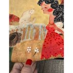 Chico's  Women's Bamboo Handles White Cat Beaded Tote Handbag Photo 7