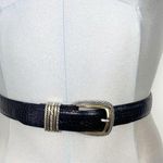 Brighton Classics Black Genuine Leather Belt Style 4B703 Size M L 32 Silver/Gold Photo 0