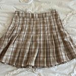 Boutique Pleated Plaid Skirt Tan Size M Photo 0