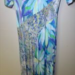 Soft Surroundings  Dress Stella Painterly Blue Floral Watercolor Artsy Ma… Photo 8