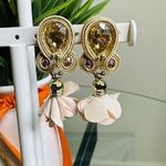 Handmade Dangle Drop Earrings with Chrystals Soutache handcrafted UniqueJewelry Photo 3
