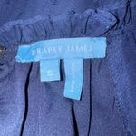 Draper James Navy Swiss Dot Sheer Ruffle Neck Long Sleeve Blouse Top Womens S Photo 7