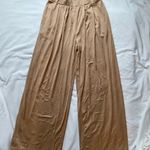 tan ribbed women’s wide leg lounge pants Photo 1