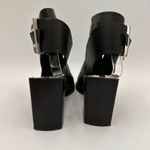 ZARA  Women's Black Leather Open Toe Ankle Buckle Heels Size 37 / 6.5 Photo 8