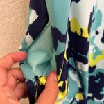 Title Nine  Floral Athletic Dress Blue Green Yellow Sleeveless Zip Back Pockets Photo 7