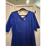 Julian Taylor Julian Taylor Blue Sheath Dress Womens Size 14 V Neck Career Work Photo 2