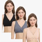 3 Pack Cotton Maternity Nursing Bras. Size XL Black Photo 2