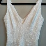 Dress the Population  Sequin Dress White Gown Small Retail $328 Prom Dance Formal Photo 5