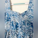 Bardot Lila Eyelet Corset Long Sleeve Minidress Blue Garden Photo 7