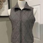 Talbots Houndstooth Wool Blend Quilted Vest Women's Sz P Full Zip Zipper Pockets Photo 0