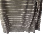 Gap  Women Medium‎ Grey Merino Wool Blend V Neck Striped Long Sleeve Sweater Photo 2