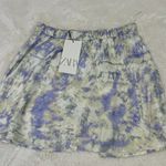 ZARA NWT Mini Pastel Tie Dye Print Skater Skirt Women’s Size XS Photo 2