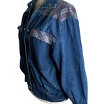 EXPRESS Vintage 90s Pacific  Denim Jacket M Blue Snap Front Pockets Long Sleeve Photo 2