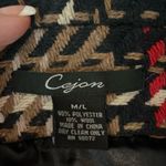 Cejon Brown & Red wool blend Poncho Button Up Collared plaid Cape Size M Photo 1