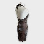 Cache Vintage Y2K Metallic Halter Mini Dress Womens size 6 Bodycon Glam Cocktail Photo 4