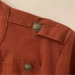 Chico's Sateen Military Jacket blazer Rust Size 2 structured Pockets Classy Photo 4