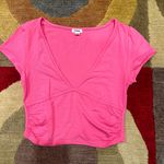 Garage NWOT Clothing Gabrielle V-Neck Tee Low Cut Crop Top Pink Size XS Photo 0