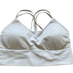 White Padded Crisscross Back Halter Neck lined Sports Bra SZ M Size M Photo 0
