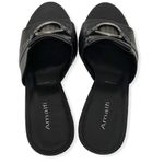 Amalfi Black Italian Leather Fringe Slip On Heel Size 9 Photo 11