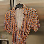 Diane Von Furstenberg 💕💕 Abigail Midi Wrap Dress Mandarin Print Large *ALTERED* Photo 14