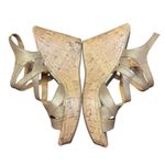 BOC Born Concept Shoes‎ Womens Size 9 40.5 Wedge Sandals Strappy Cork Platform Gold Photo 3