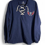 Fanatics  size small S navy blue Washington Capitals lace-up sweatshirt Photo 0