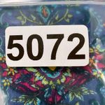 Lola P. Floral Button Down Top Long Sleeve Ruffle Hem‎ Bohemian Teal Size Medium Blue Photo 8