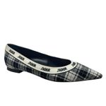 Christian Dior J'adior Embroider Tartan Print Pointed Toe Flats Size 39.5 Photo 1