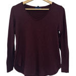 Apt. 9  Burgundy V-Neck Long Sleeve T-Shirt Small Tee Wine casual athleisure Red Photo 0