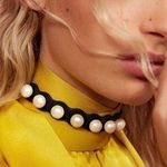 Fendi  Black Ribbon And Pearls Choker - Rare & HTF Photo 0