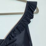 Aerie Black Ruffle Bikini Top NWT Size XL Black Triangle Bikini Top Photo 1