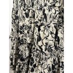 American Eagle  Off Shoulder Smocked Floral Ruffle‎ Tiered Dress Black Cream L Photo 2