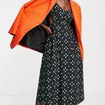 Topshop NWT  Cutout Fit & Flare Cotton Dress Black Green Photo 6