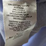 Loft Embroidered Cotton Short Sleeve Shirt Blue Small Boho Photo 6