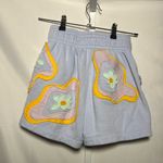 Nike  Project Uphoria Women’s Fleece Blue Purple Embroidered Shorts Photo 3