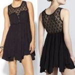 Free People  black crochet cocktail mini‎ dress Photo 1