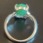Green jade stone ring size 9 Photo 7