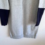 Madewell Oversize Jumpstart Sweater Sleeve Dress Knit Gray & Navy Photo 3