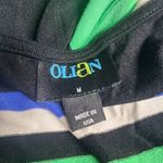 Olian Ganette Blue, Green, Black, & White Striped Maternity Tunic Top (MM) Blue Size undefined Photo 4