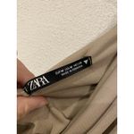 ZARA  Dress Womens Medium Taupe One Shoulder Cutout Ruched Draped Mini Cocktail Photo 4