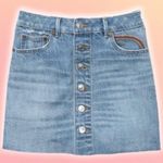 American Eagle Pride NWT Super Hi-Rise A-Line Denim Skirt Size 00 Raw Hem Photo 1