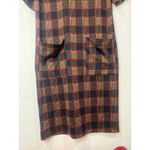 ZARA Womens plaid Brown MIDI Dress Medium Career Officewear Semi formal Photo 4