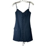 Lovers + Friends  Denali Mini Dress in Black XX-Small New as-is Womens Lace Up Photo 3