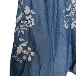 Chico's embroidered Denim boho Blouse cottagecore XL Photo 8