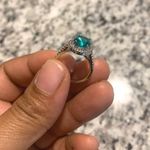 Australian Crystal Oval Stone Ring Dipped In White Gold M! So Pretty And Sparkly! Brand New’ Green Photo 5