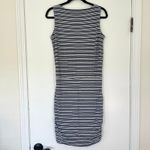 Athleta  Dress‎ Women's Small White Blue Mini Striped Jersey Knit Tulip Stretch Photo 5