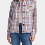 Kut From The Kloth NWT KUT Shaket  Button Down Dusty Rose Blue Colors Size L Pockets Photo 0