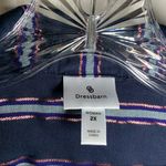 Dress Barn Navy Metallic Accent Striped Button Up Blouse 2X Photo 1